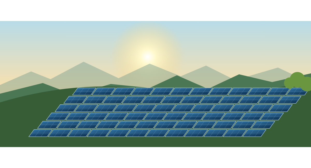 Illustrative solar array — placeholder artwork